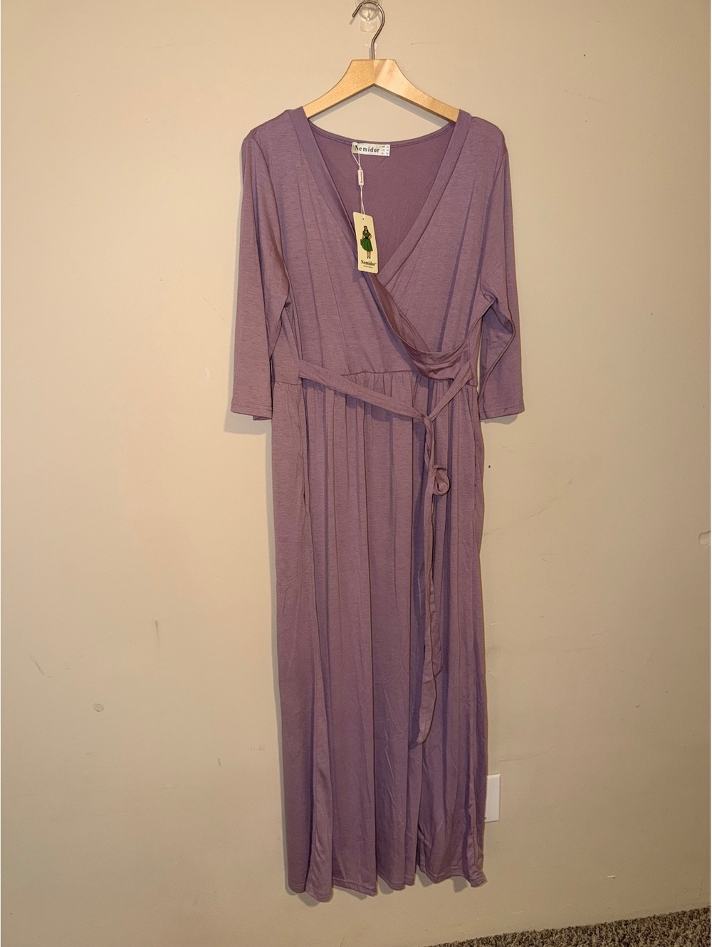 Nemidor Plus Size Lavender Wrap Maxi Dress UK 22 US 18 EU 50